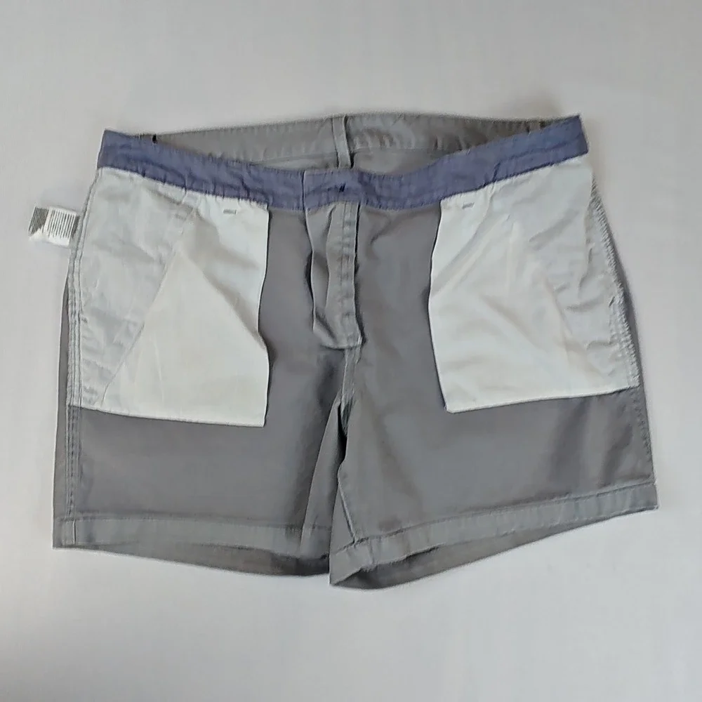 Amazon Essentials Womens Light Grey Chino Shorts Size 12 Stretch Mid Rise 6.5" - Picture 9 of 9